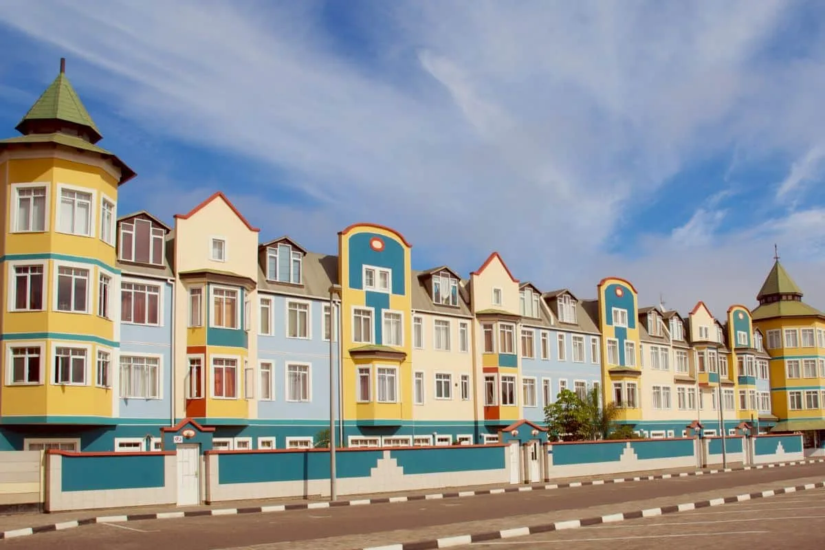 Swakopmund colourfull buildings