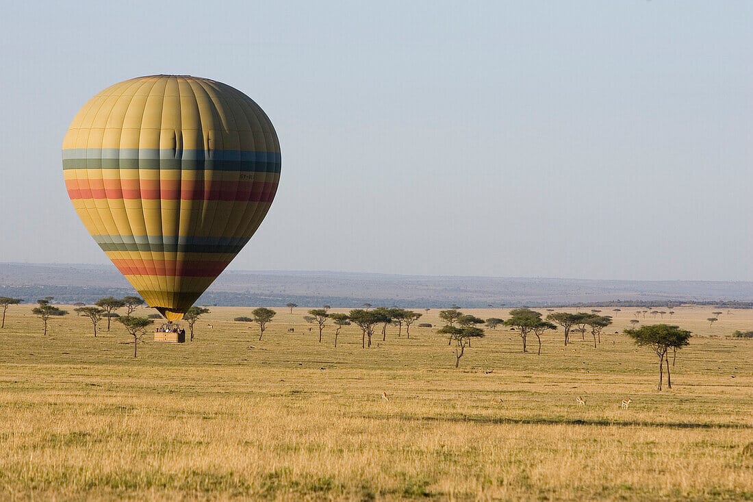 Hot-air balloon over the Maasai Mara