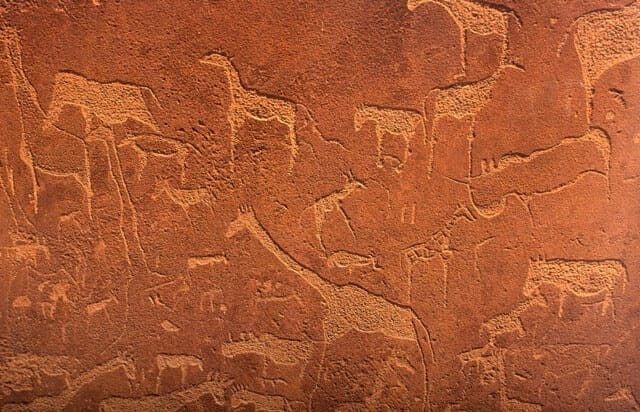 Ancient rock engravings of animals at Twyfelfontein