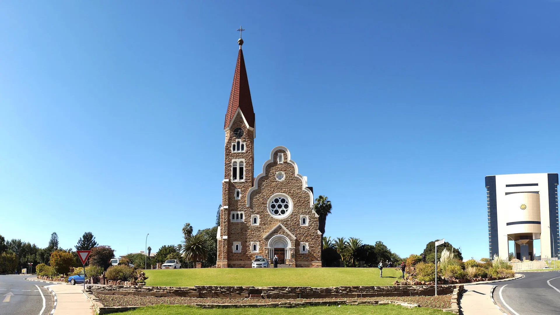 Aerial view of Windhoek, Namibia, where most international visitors arrive