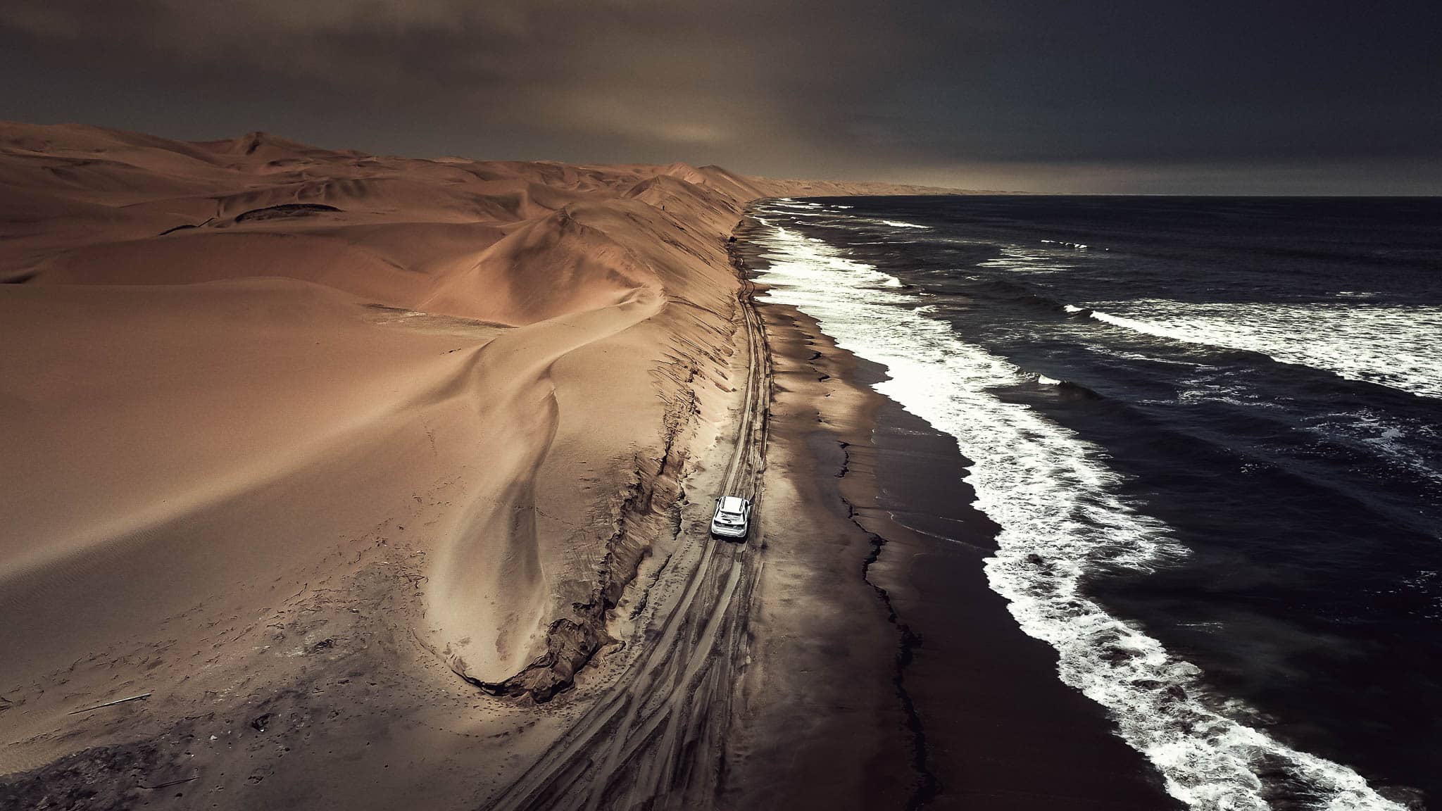 Wind-rippled dune sand in the Namib Desert, Namibia